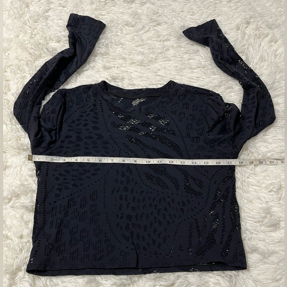 Noli | Dark Navy Cut-Out Mesh Long Sleeve Top - Picture 4 of 5
